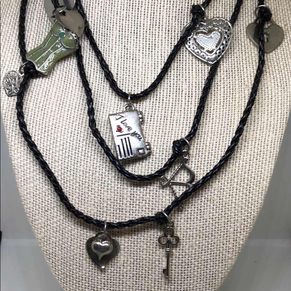 Gorgeous Black Necklace with Charms